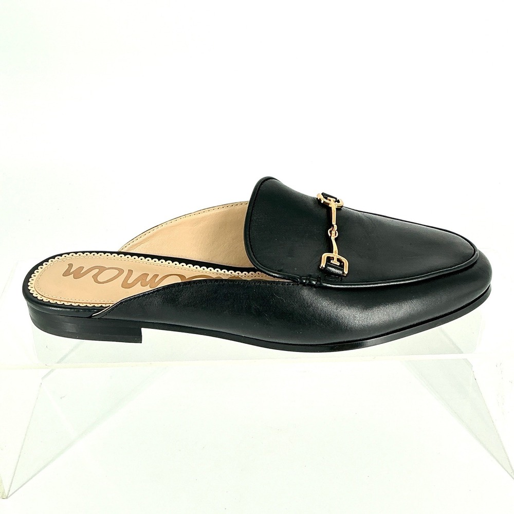 Sam Edelman Size 6.5 Black Leather Bit Mules Loafers Slip On Shoes Linnie
